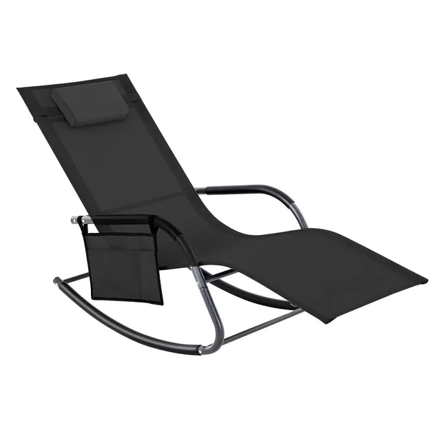 songmics-gartenstuhl-schaukelstuhl-sonnenliege-bis-150-kg-schwarz image 1