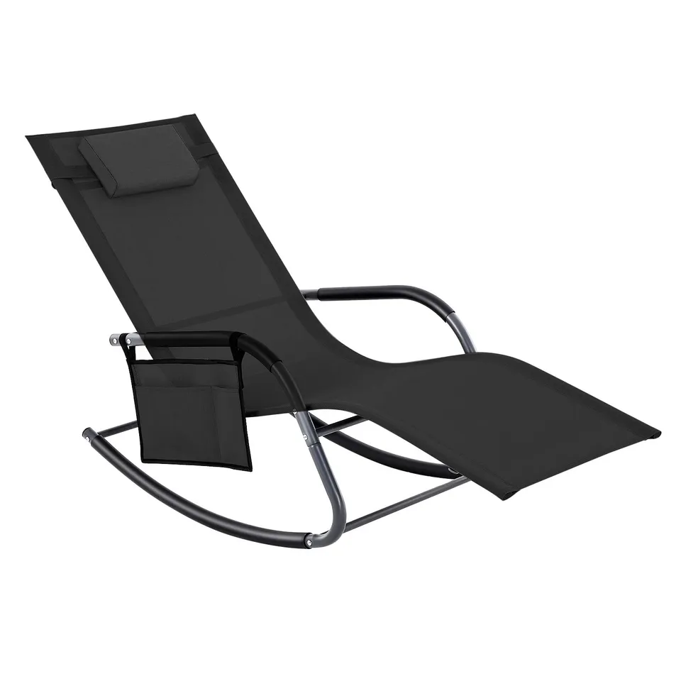songmics-gartenstuhl-schaukelstuhl-sonnenliege-bis-150-kg-schwarz image 1