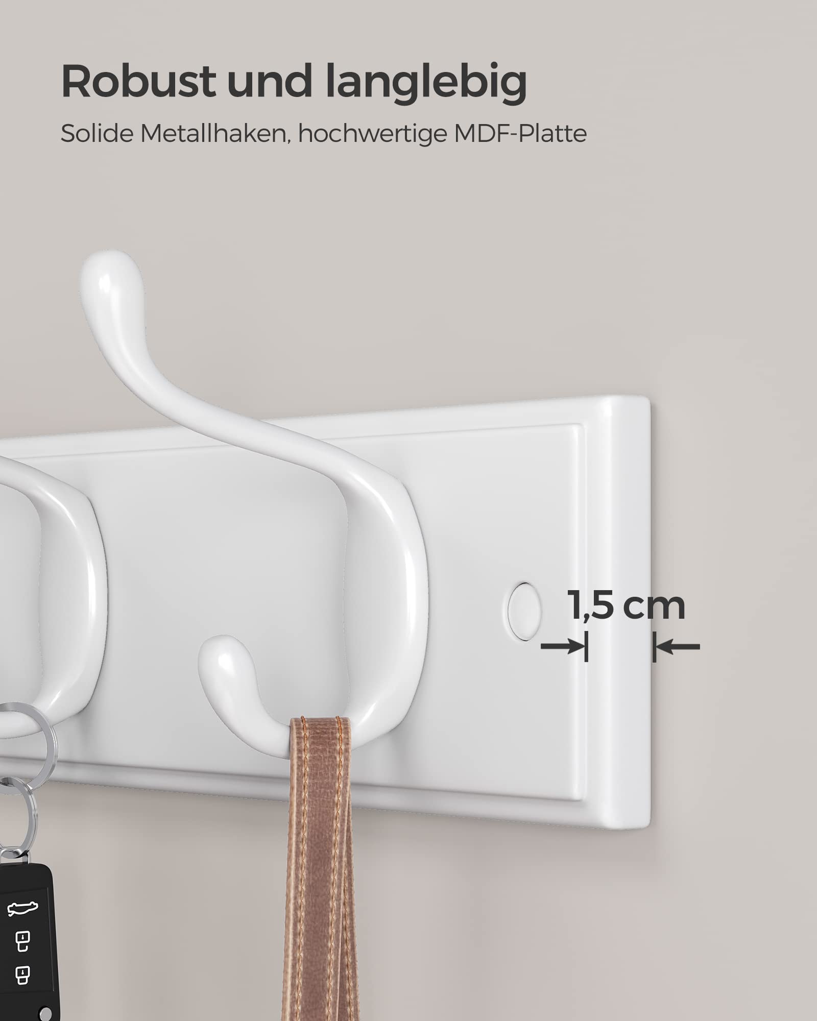 songmics-wandgarderobe-lhr23wt-garderobenleiste-mit-4-doppelhaken-hellwarmwei image 4