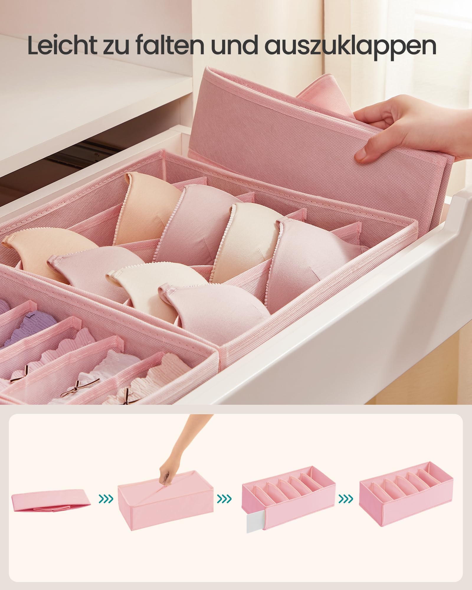 songmics-unterw-sche-organizer-8er-set-faltbar-rosa-rus008p01 image 6