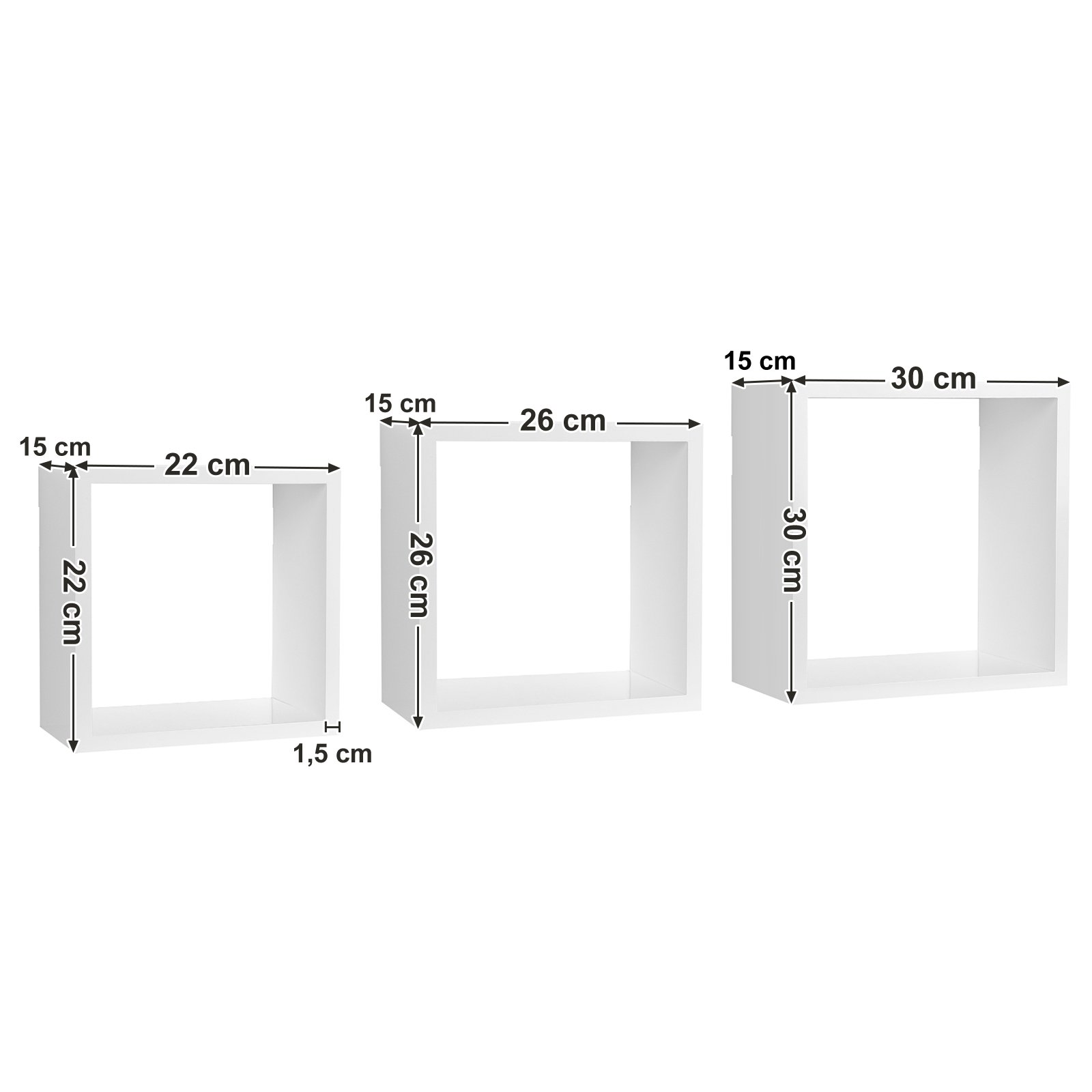 songmics-wandregale-lws30wt-3er-set-wei-hochglanz-30-26-22-cm image 3