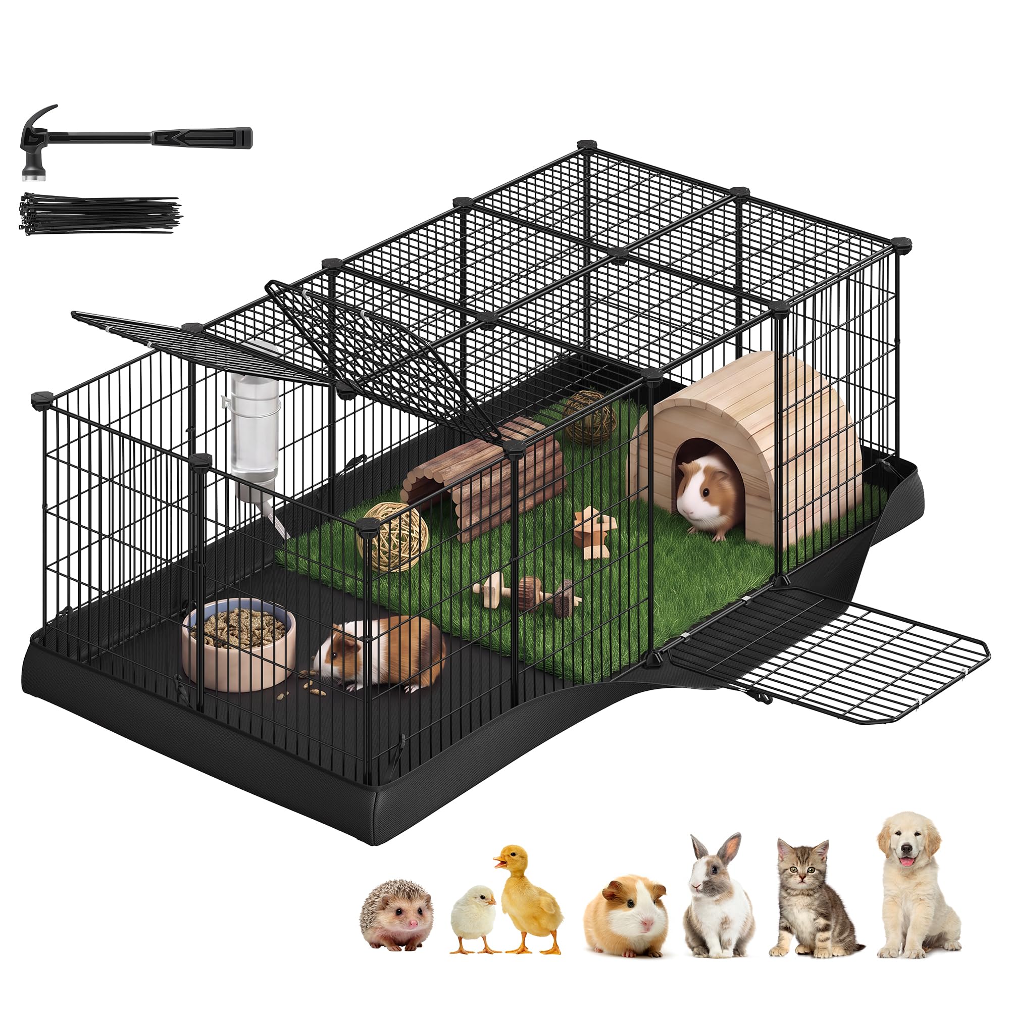 songmics-freilaufgehege-f-r-kaninchen-140x70x45-cm-mit-bodenmatte image 1