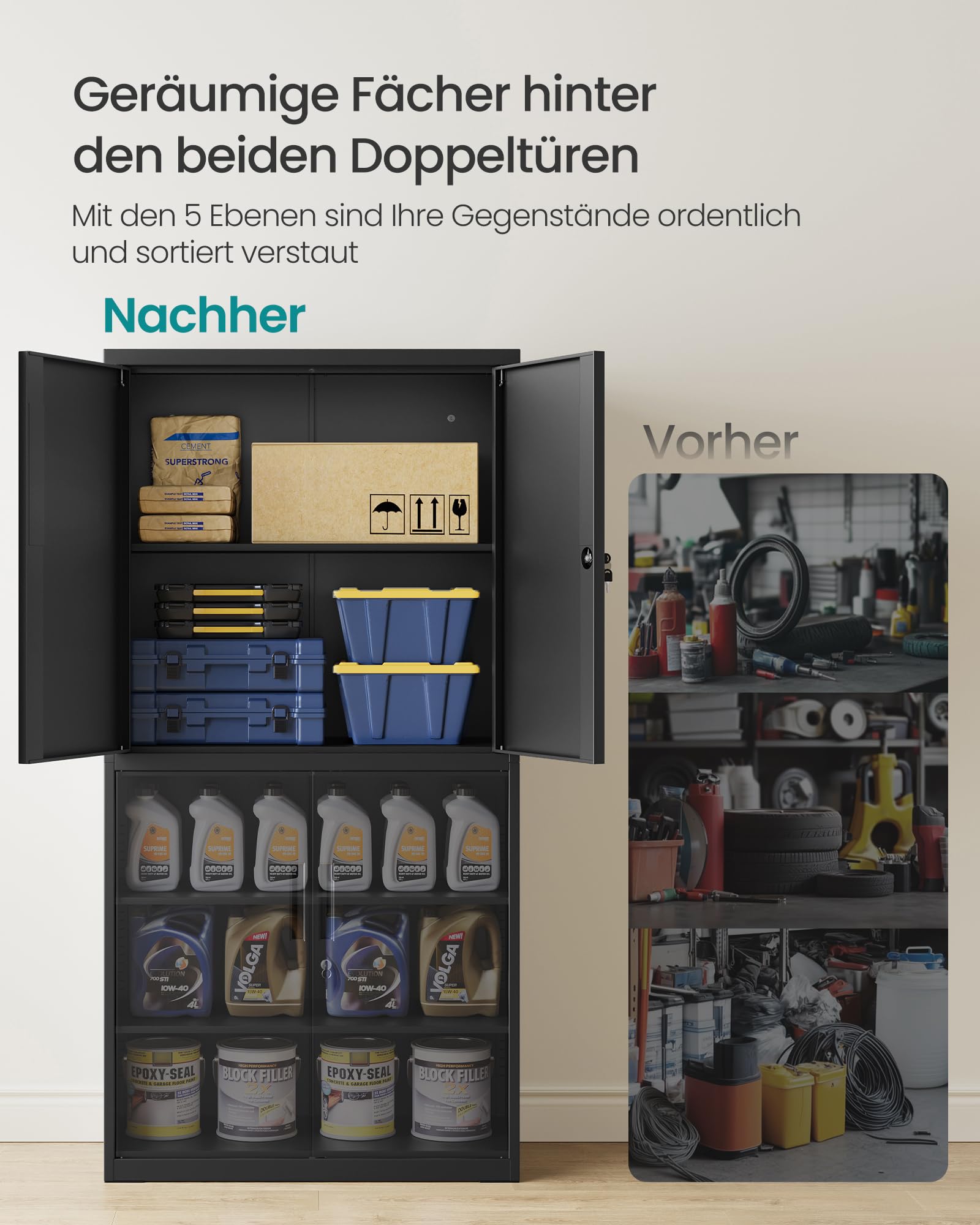 songmics-aktenschrank-omc016b01-stahlschrank-40-x-80-x-180-cm-5-ebenen-4-t-ren-m image 4