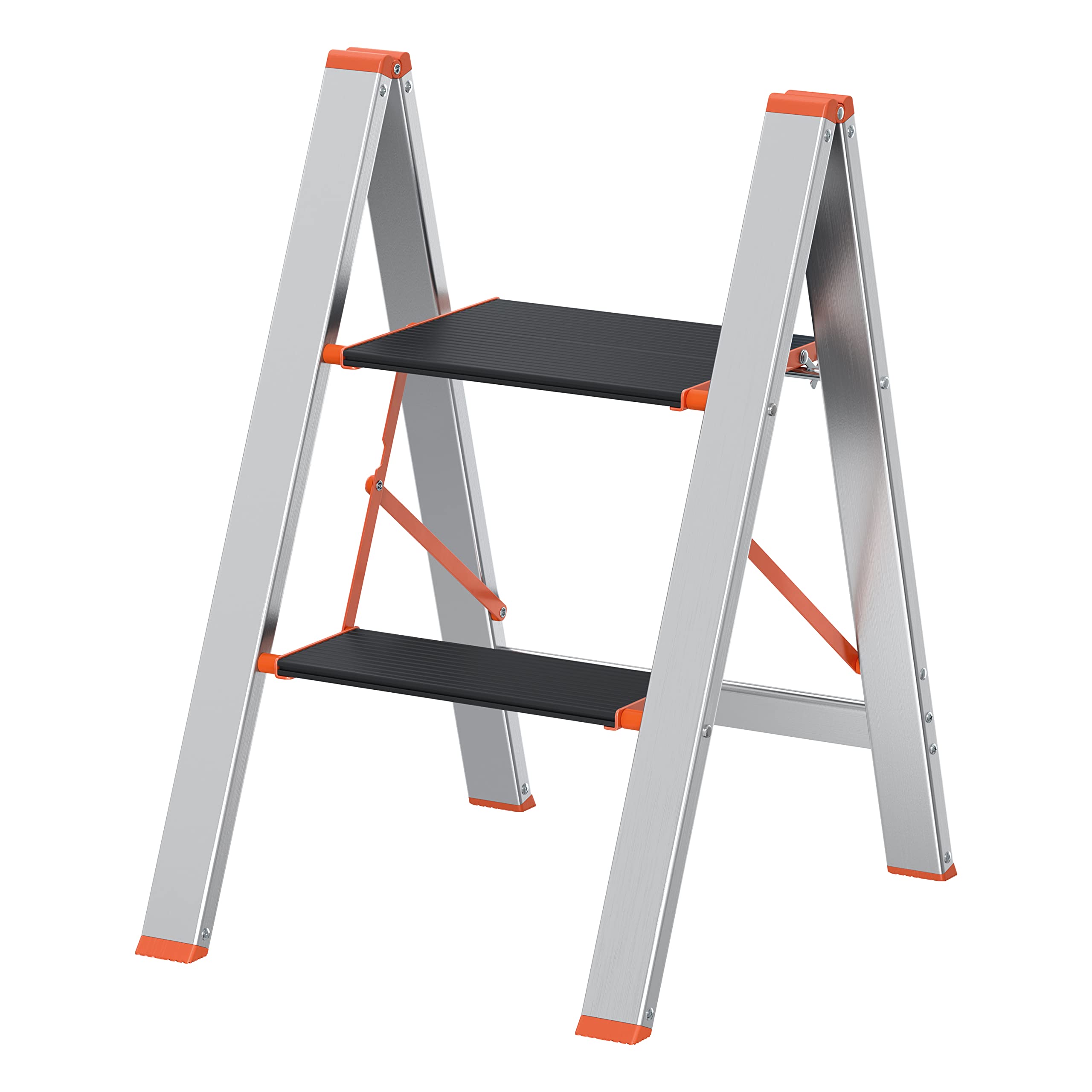 songmics-glt022b01-leiter-2-stufen-alu-klappbar-silber-bis-150-kg image 1