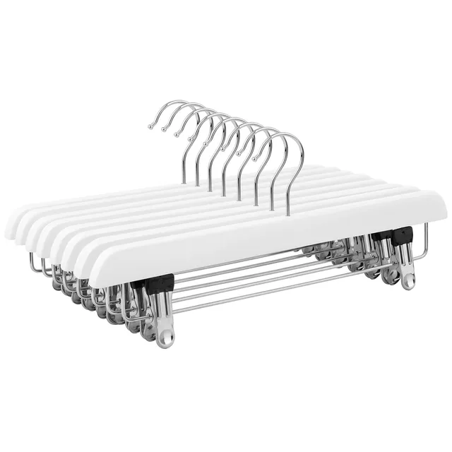 songmics-rockb-gel-hosenb-gel-holz-8er-set-wei image 1