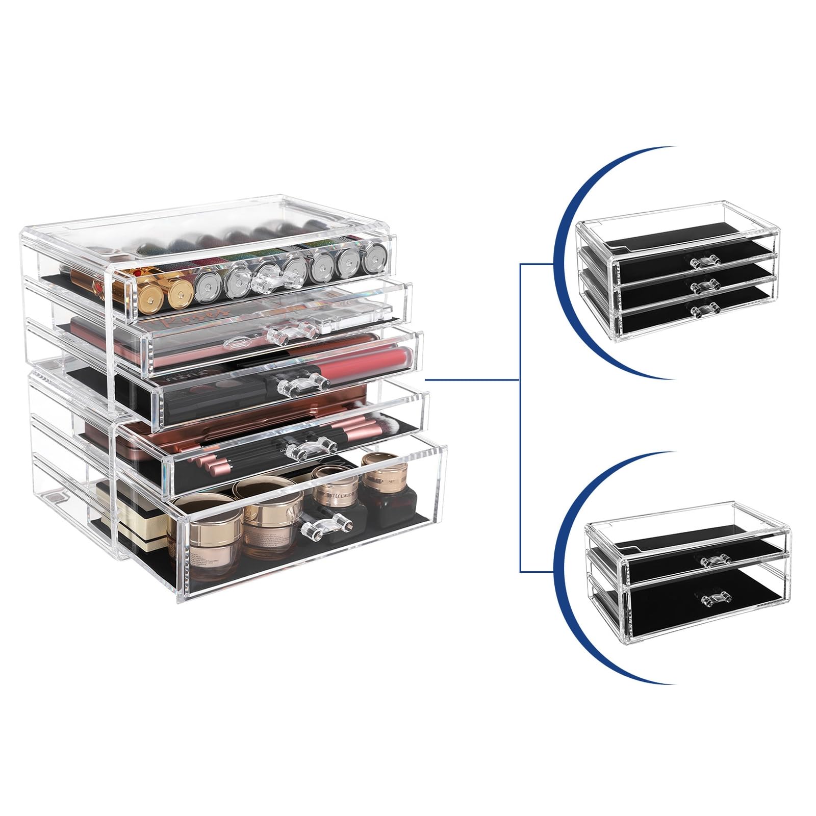 songmics-jmu32tp-make-up-organizer-2er-set-mit-5-schubladen-transparent image 7