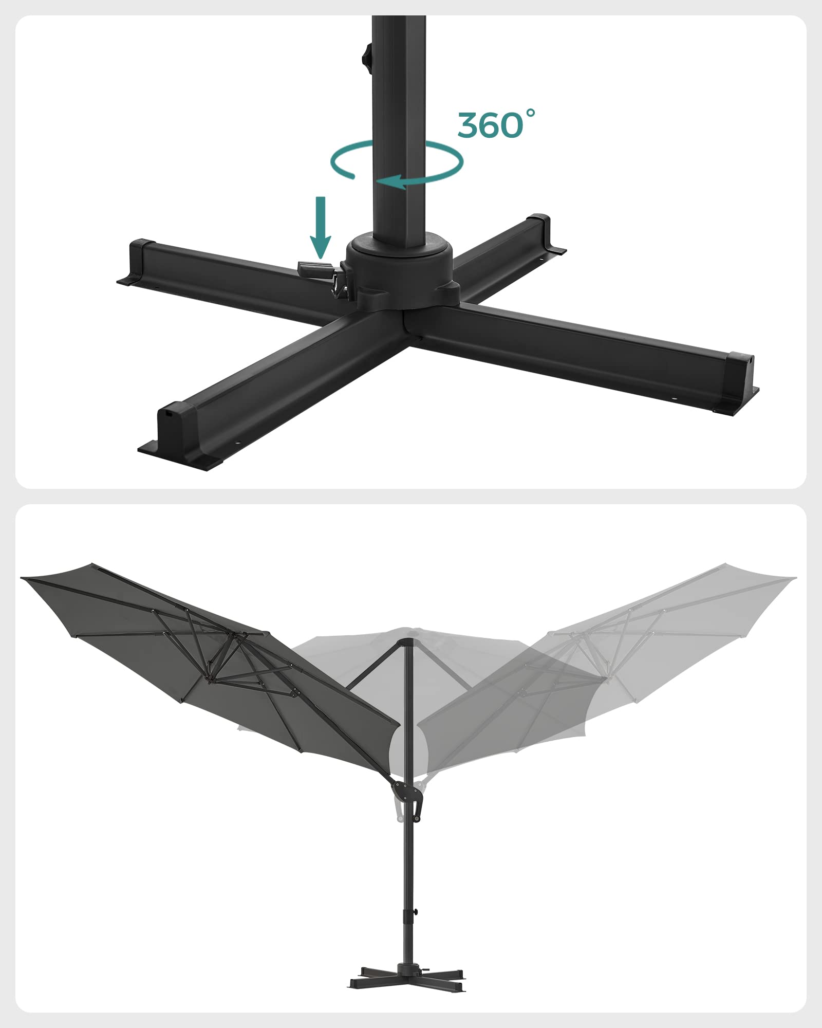 songmics-ampelschirm-gpu35gy-300-cm-upf-50-360-drehbar-mit-st-nder-grau image 6