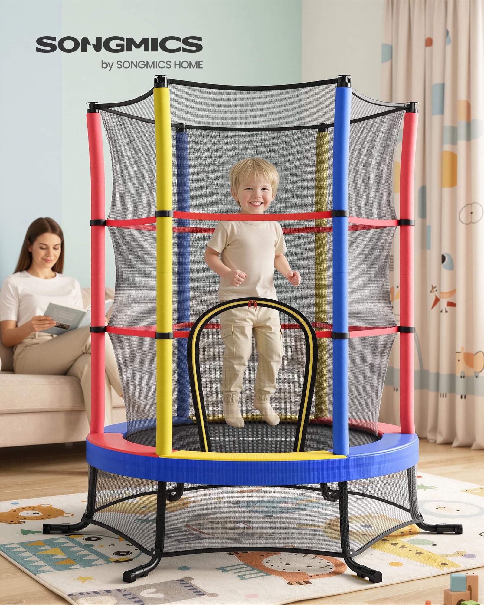 songmics-trampolin-kinder-174-cm-mit-sicherheitsnetz-indoor-outdoor-bis-50-kg image 2