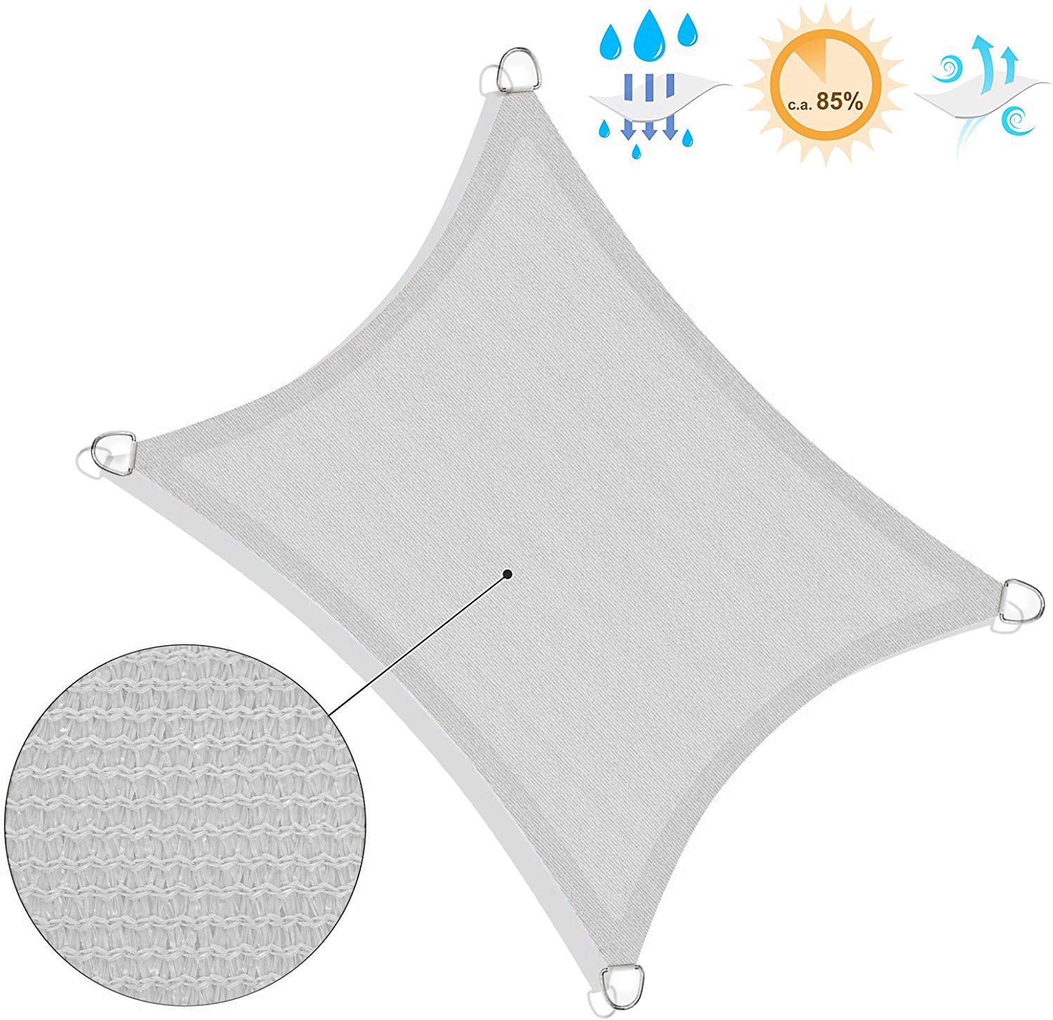 songmics-gss35qy-sonnensegel-3x5-m-rechteckig-hellgrau-hdpe image 4